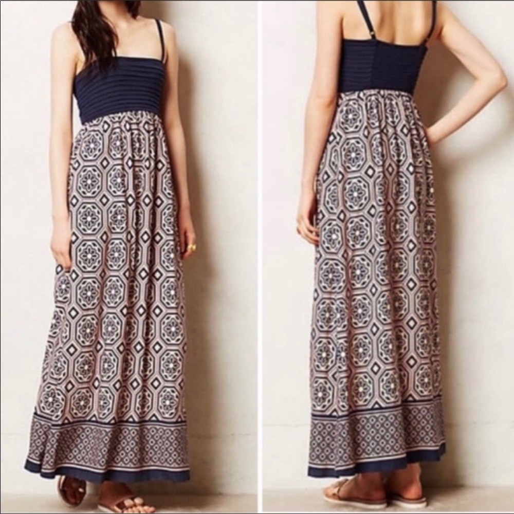Anthropologie Lilka scarf printed maxi dress